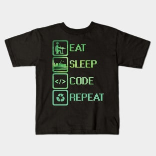 Eat Sleep Code Repeat Kids T-Shirt